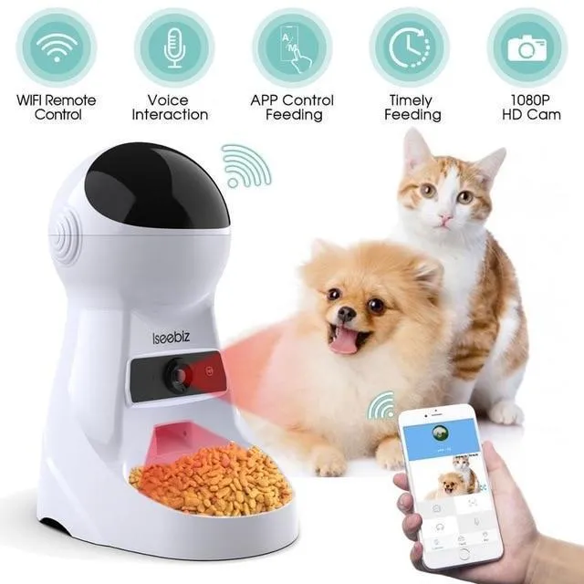 Smart Automatic Feeder with Camera for Dogs and Cats WIFI Remote