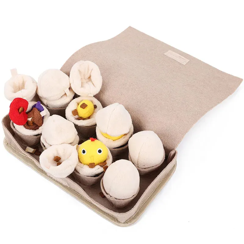 Snuffle Mat for Dogs - Slow Feeding Mat - Durable Dog Interactive Mat with Squeaky Puzzle Toys - Plush Eggs Toys for Nose Work