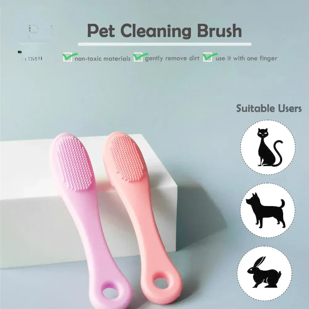 Soft Silicone Pet Finger Brush for Cats and Dogs
