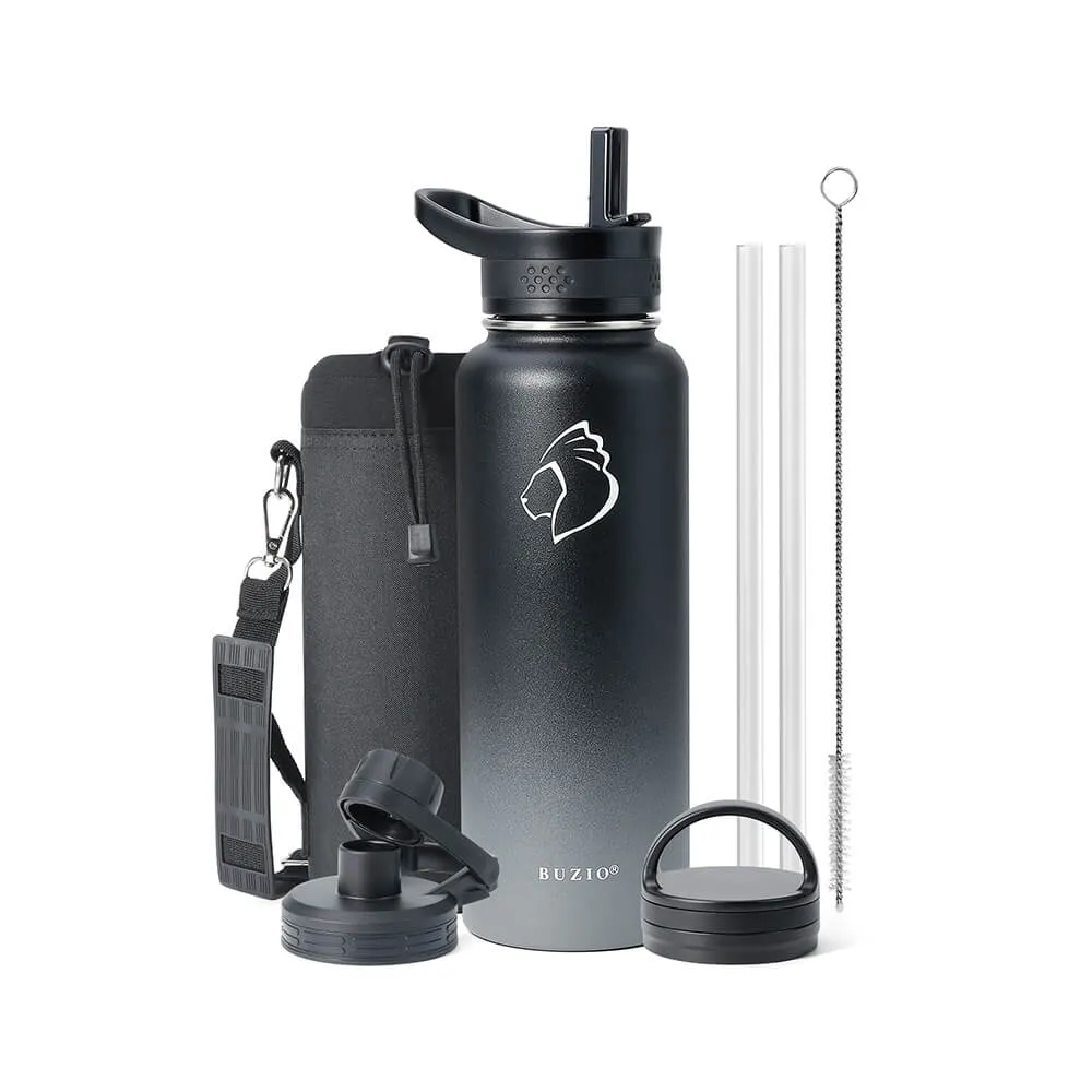 Stainless Steel Water Bottle with 3 Lid | Shadow | 40oz
