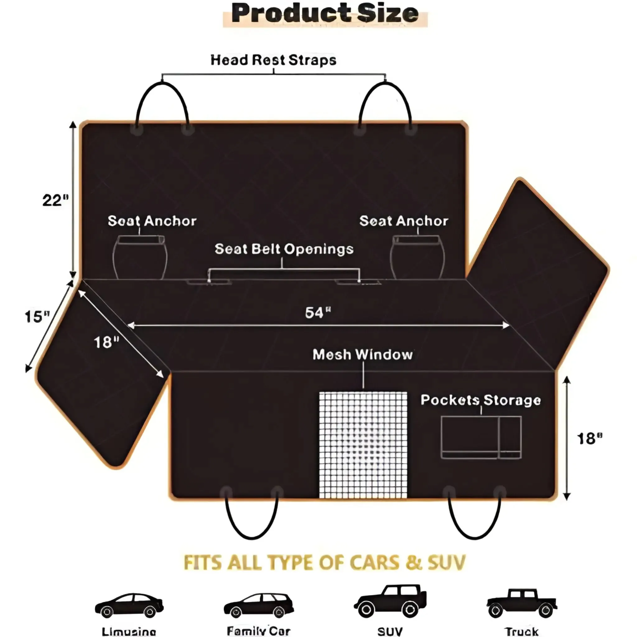 Waterproof Non-Slip Pet Dog Car Seat Cover Hammock